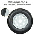 thumbnail image 6 of EastVita ST175/80D13 Trailer Tires Rims 175 80 13 Tire 5 Lug White Spoke Wheel Load Range C,6 PLY,Set of 2, 6 of 8