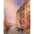 thumbnail image 2 of William Callow 15x18 Gold Ornate Wood Frame and Double Matted Museum Art Print Titled - A Gondola on the Grand Canal, Venice (1866), 2 of 4