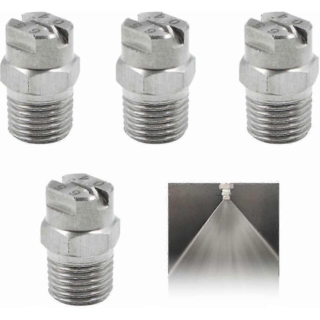 High Pressure Stainless Steel Spray Nozzles - For Surface Cleaners Washing Nozzle 65 Degrees Opening 1.3 Mm Threaded Connection 1/4'