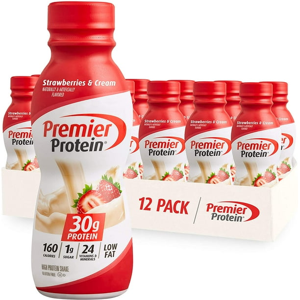 Premier Protein Shake, Strawberries & Cream, 30g Protein, 1g Sugar, 24