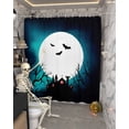 thumbnail image 5 of Halloween Full Moon Shower Curtain Set ，Waterproof Fabric Shower Curtains Night Tree Trunk Castle Shower Curtains for Bathroom,Bathroom Decor 36"x72", 5 of 6