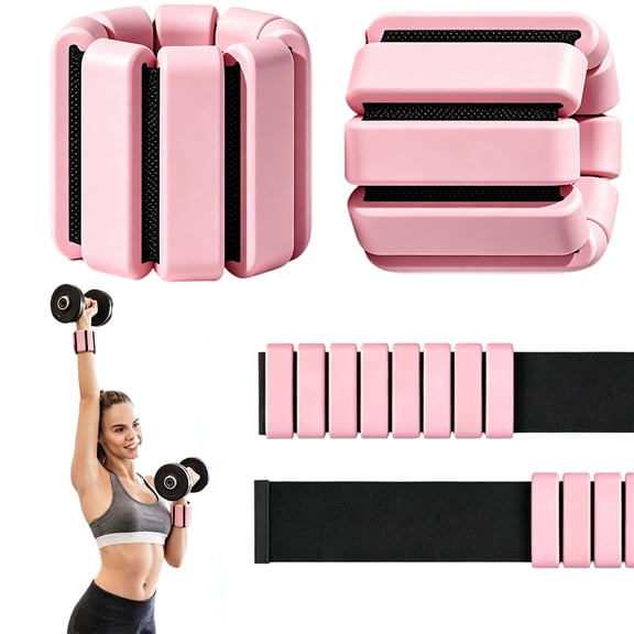 Wrist/Ankle Weight, 2Pack Adjustable Ankle Weights for Women/Men, 1lb Each, Silicone Weighted Bangles Weighted Arm Bands for Walking, Yoga, Dance, Barre, Gym