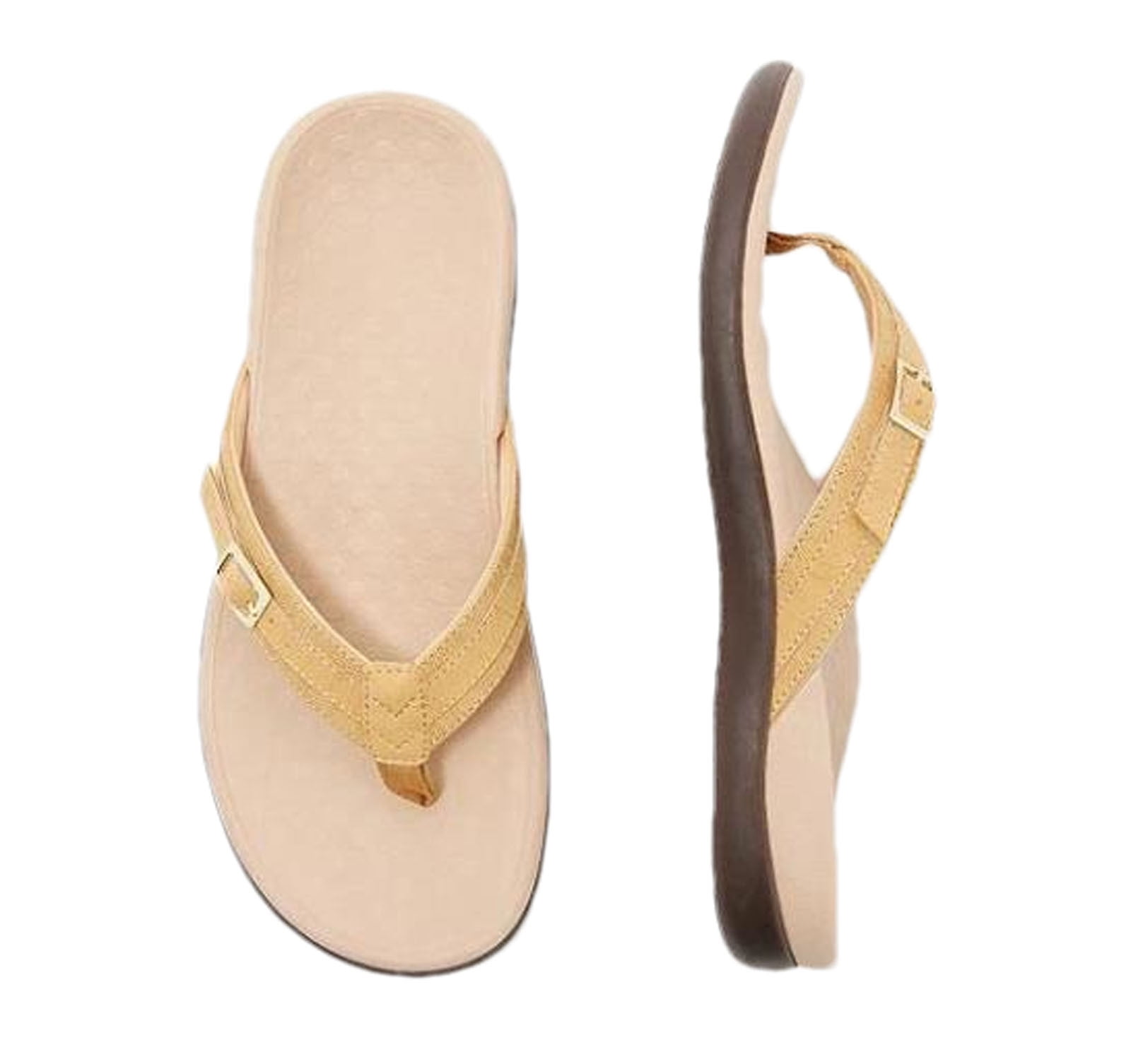 Wedge Sandals for Women Ladies Yoga Mat Comfortable Walking Flat Sandals with Plantar Fasciitis Arch Support Slip On Indoor Outdoor for Summer Flip Flops 