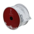 thumbnail image 3 of Northlight White and Shimmering Silver Christmas Tree Wired Craft Ribbon 2.5" x 16 Yards, 3 of 3