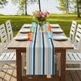 thumbnail image 4 of Table Runners 120 Inches Long Dress Scarves, Blue Khaki Striped Farmhouse Coffee/Dining/Kitchen Table Runner for Living Room, Farmhouse Stripes Modern Abstract Art 13x120 Inch, 4 of 9