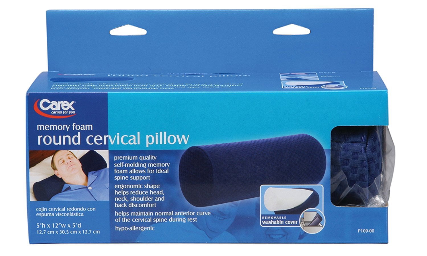 Carex Memory Foam Wedge Pillow, Easy Clean Removable Washable
