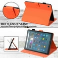 thumbnail image 4 of Dteck Folio Case for Amazon Fire Max 11 (13th Generation, 2023 Release), Premium Vegan Leather Wallet Card Holder Slim Fit Folding Stand Cover for Fire 11 Max Tablet with Pen Holder,Orange, 4 of 7