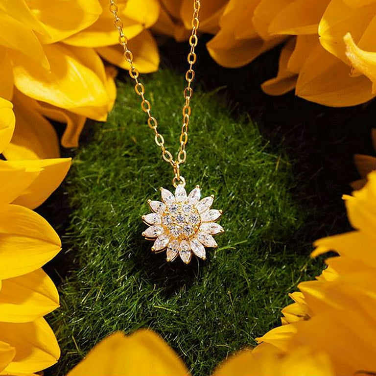 Sunflower diamond shop necklace