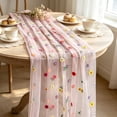 thumbnail image 6 of PoyoKee Sheer Table Runner, 118" x 28" Floral Embroidered Table Cloth, Sheer Organza Tablecloth Party Decorations for Kitchen and Dining, Home Decor, 6 of 6