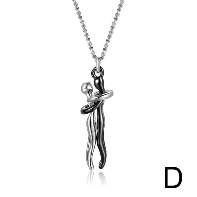 White+rose TWO-COLOR HUG NECKLACE CHARACTER LADIES FASHION CLAVICLE CHAIN GIF N6 V6W1