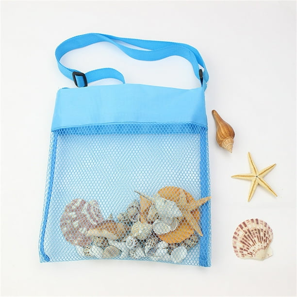 Xihbxyly Bolsa para Juguetes de Playa, Diseño de Malla Resistente, Material de Secado Rápido, Correa Ajustable, Almacenamiento Compacto, Fácil de Limpiar, Multiusos, Ideal para Viajes de Verano a La