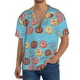 thumbnail image 3 of Vsdgher Cute Donut Print Men's Wrinkle Free Untucked Cuban Shirt Business Casual Button Down Shirts Short Sleeve Shirt, 3 of 7