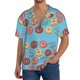 thumbnail image 1 of Fotbe Cute Donut Camisa Estampada de Manga Corta para Hombre, Casual de Verano, Estilo Playero, Sin Arrugas-Large, 1 of 5