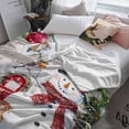 thumbnail image 3 of Christmas Xmas Throw Flannel Blanket 50x60In Tree Snowman Deer Bird Red Balls Super Soft Cozy Bed Blanket, Lightweight Plush Fuzzy Bed Throw for Bedroom Sofa Couch Living Room, 3 of 4