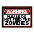 thumbnail image 1 of Letrero de hojalata Aquarius Zombie Warning, 8 x 11,5 cm, 1 of 4