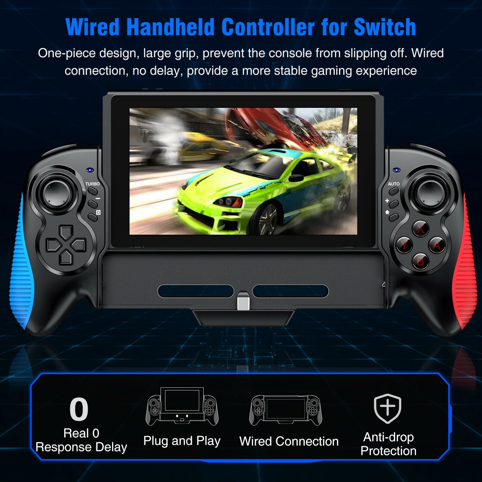 Sofobod Switch Pro Controller Wireless Bluetooth Game Handle for Switch Console-Built Gyroscope+Vibration Motor+Color Case+One-Key Connection Console Gamepad 