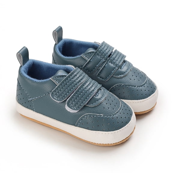 ZHOGXU Spring And Summer Children Baby Toddler Shoes Boys And Girls Casual Shoes Flat Bottom Light Breathable Comfortable Solid Color Hook Loop,Blue,0-6 Months