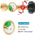 thumbnail image 6 of Propane Refill Adapter with Valve and Gauge Upgraded QCC1 Propane Refill Elbow Adapter Compatible with 1 LB Propane Tank Propane Refill Adapter 90 Degrees L Shape for Camping Grill (1 pc)(Yellow), 6 of 8
