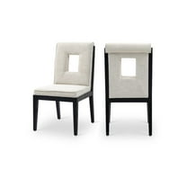 Meridian Furniture Gwendolyn Cream Linen Textured Dining Side Chair (Set of 2)