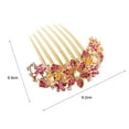 thumbnail image 4 of Visland Korean Style Non-slip 7 Teeth Hair Comb Rhinestone Hollow Out Flower Colorful Hair Ornament Hair Accessories, 4 of 7