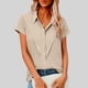 thumbnail image 2 of Camisas de Manga Larga para las Mujeres Suelto Ajuste Solapa Botón de Manga Corta Blusa de Túnica, Suaves Camisas de Manga Larga para las Mujeres Bajo Scrubs Desgaste de Verano Casual, 2 of 7