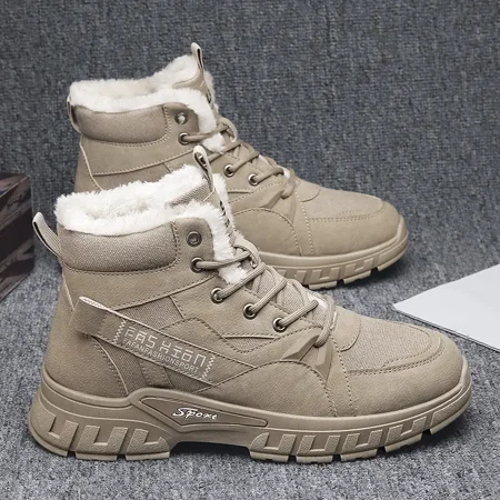 

New Men‘s Snow Boots Warm Plush Lining Anti-skid Outdoor Shoes Fall/Winter