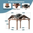 thumbnail image 3 of Modern Shade 12’ x 12’ Gazebo Cedar Wood with Galvanized Steel Roof 4-Gable Design for Backyard Patio Natural Wood, 3 of 9