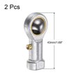 thumbnail image 2 of Unique Bargains 2 Packs PHSB4 Female Rod End Bearing 1/4 Inch Bore and 1/4-28 Right Hand Thread, Includes Jam Nut, 2 of 5