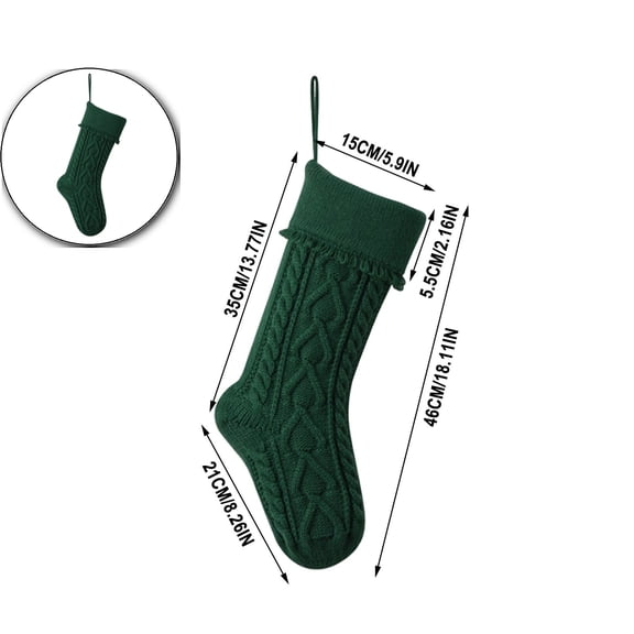 Dvruxg Christmas Stockings Cable Knitted Large Size Solid Personalized Christmas Stockings Bulk Decorations for Family Holiday Xmas Party Tree Hanging Fireplace Farmhouse