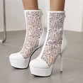 thumbnail image 3 of LNMQLPDBS Heels for Women 2022 New Spring and Autumn Season Mesh Lace Hollow Platform Super High Heel Women's Short Boots High Heels Shoes, 3 of 8