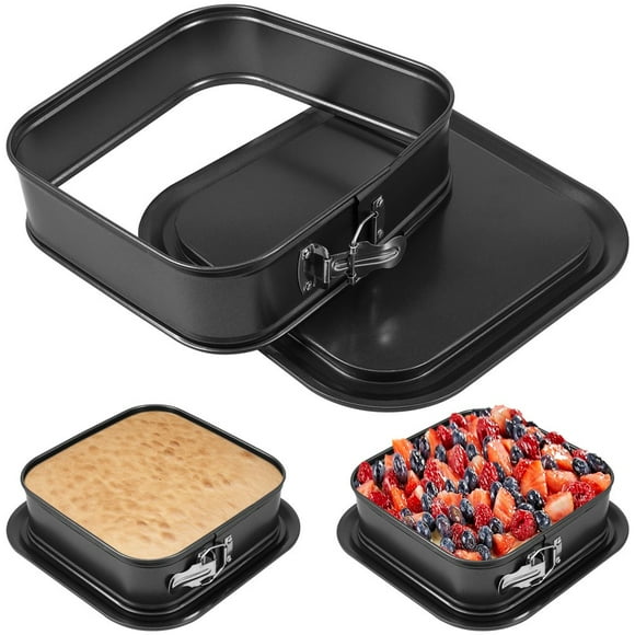 Springform Pan(Square/Rectangle)Steel Springform Cheesecake Pan Non-stick Leakproof Square Cake Pan Bakeware Baking Pans Cheesecake Pan Cake Pan for Home Kitchen DIY(9.5×11×3.2”)