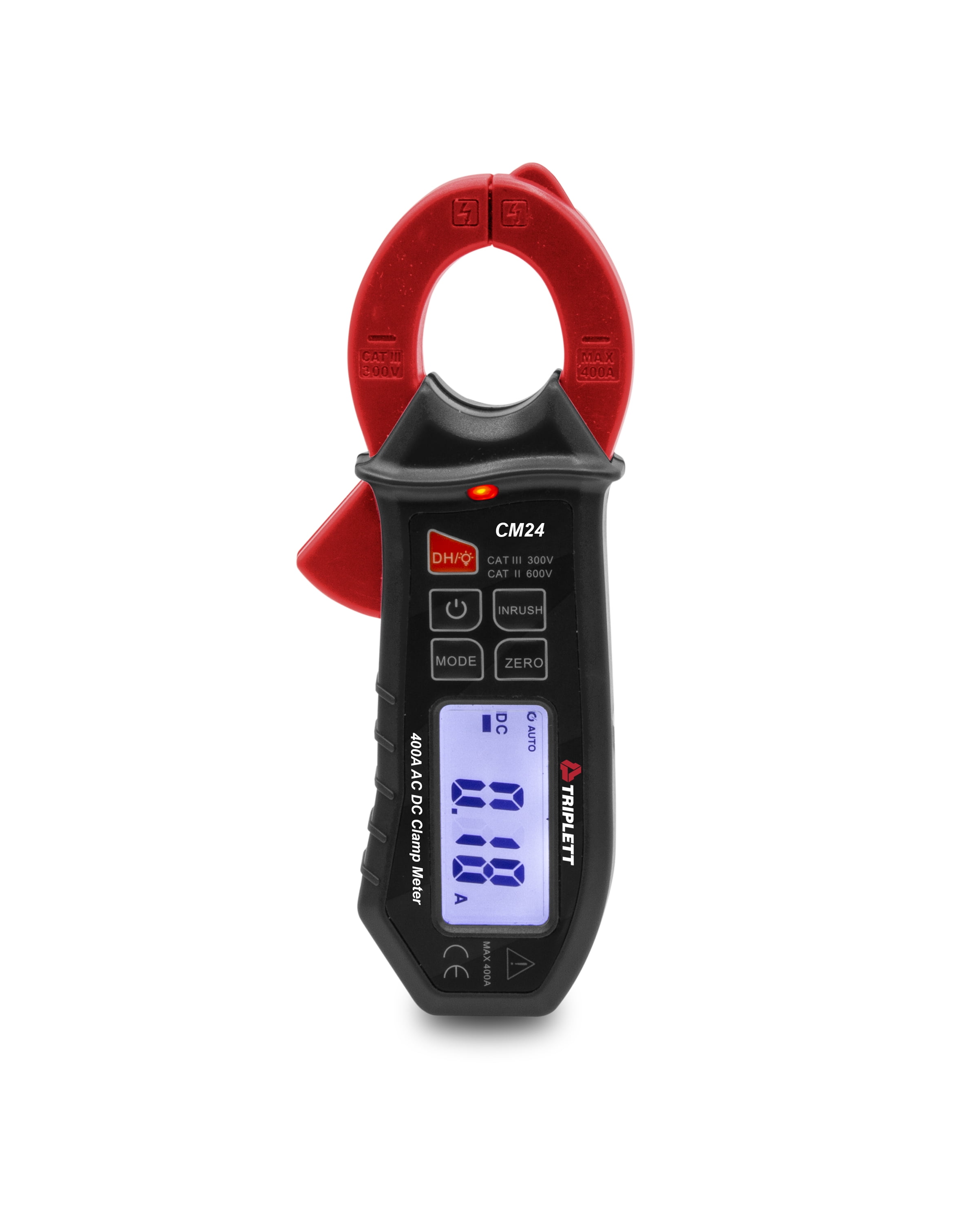 Triplett CM24-NIST TRMS AC/DC Mini Clamp Multimeter with NIST Certificate, Inrush, 400 A