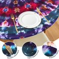 thumbnail image 4 of Colorful Tie Dye Pattern Round Fitted Tablecloth with Elastic Edge,Dining Table Cover Waterproof,Outdoor Round Tablecloth for Camping,Dining,Indoor and Outdoor, 4 of 7