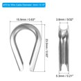 thumbnail image 2 of uxcell 3mm 1/8 Inch Wire Rope Thimble 12Pcs Cable Thimbles 304 Stainless Steel for Boat, 2 of 6