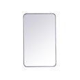 thumbnail image 1 of Elegant Lighting MR802236S 22 x 36 in. Soft Corner Metal Rectangular Mirror, Silver, 1 of 1