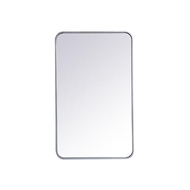 Elegant Lighting MR802236S 22 x 36 in. Soft Corner Metal Rectangular Mirror, Silver