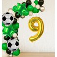 thumbnail image 2 of Kwuz Globos de fútbol 40" Dorado Número 9 Decoración para fiesta, 2 of 7