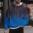 thumbnail image 2 of Hoodies for Men Gradient Printed Sweatshirt Blouse with Pocket Pullover Tops Drawstring Hooded Sweatshirt Sports Activewear Loose Fit Sweatshirts Casual Fall Hoodie Holiday Party Blouses, 2 of 6