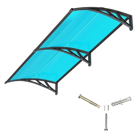 Awning for Door Entrance,32x80 inches Window Awnings for Doors Canopy Polycarbonate Cover Patio Door Awning UV Rain Snow Sunlight Protection Hollow Shee