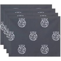 Simply Daisy 18" x 14" Fancy-Bulb Holiday Print Placemats, Set of 4