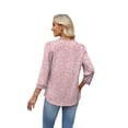 thumbnail image 5 of WIHOLL Women's 3/4 Sleeve Tops Dressy Casual Pleated Business Work Blouses Office Shirts, 5 of 10