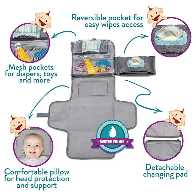 Kopi Baby Cambiador de pañales portátil – Cambiador de bebé y bolsa de  viaje cambiador de pañales, cambiador de bebé de diseño inteligente,  cambiador