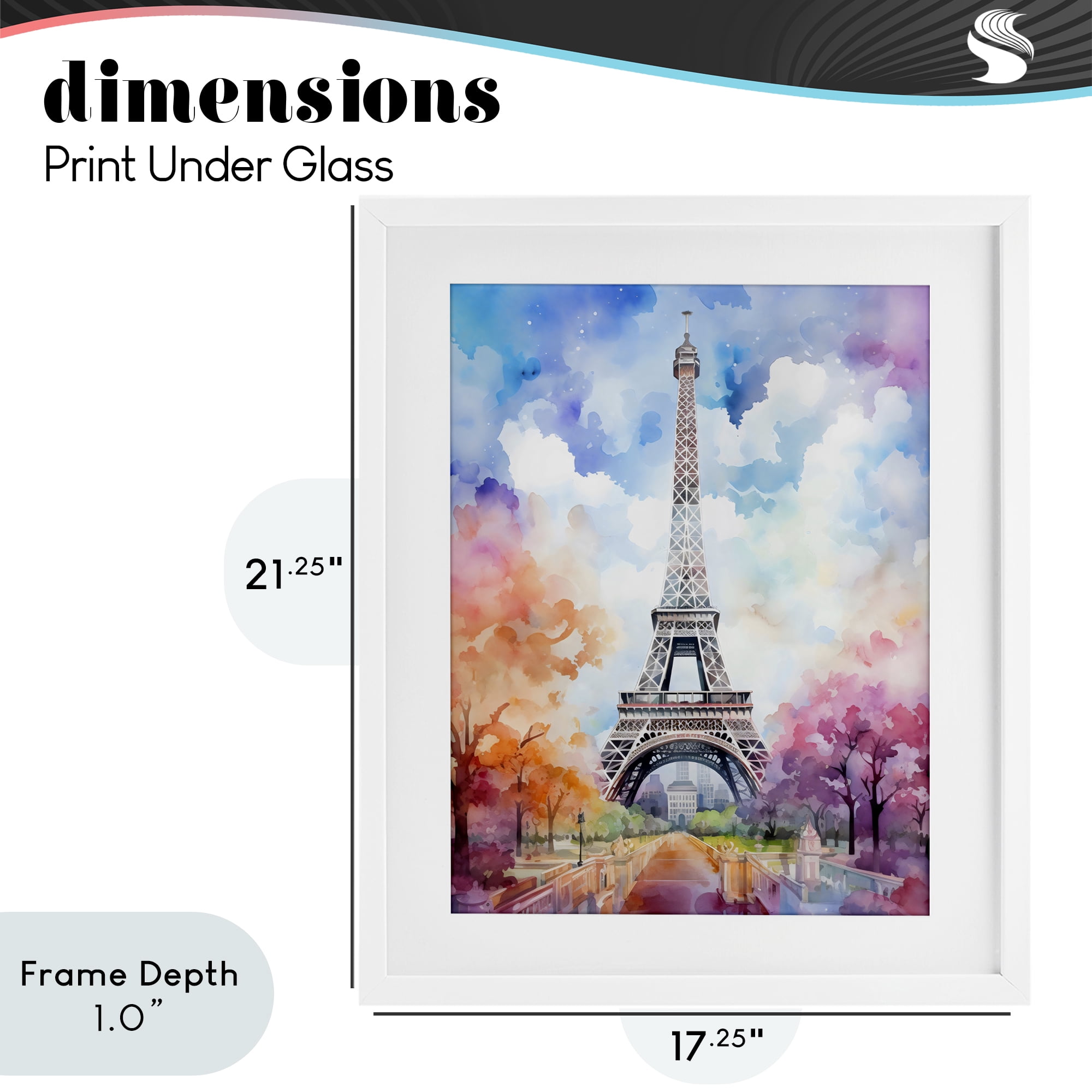 Stupell Industries Pastel Paris Springtime Tower White Framed Print Under Glass, design by Creative Studio