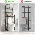 thumbnail image 2 of NUBILY Over The Toilet Storage Cabinet, Metal Bathroom Shelf Organizer with Paper Holder and Hooks, 3 Tier, Black, 2 of 9