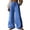 Blue, variant on Women's Cotton Linen Pants, Elastic Waist Wide Leg Trousers with Pockets, Soft Quick-Dry Casual Beach Vacation Pants, Comfortable Streetwear Wide Leg Trousers for Women Beige L