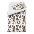 thumbnail image 2 of German Shepherd Dog and Footprint Duvet Cover and Pillowcase Set for Single Bedding, Bedroom Accessories for Kids Teens, 2 of 5