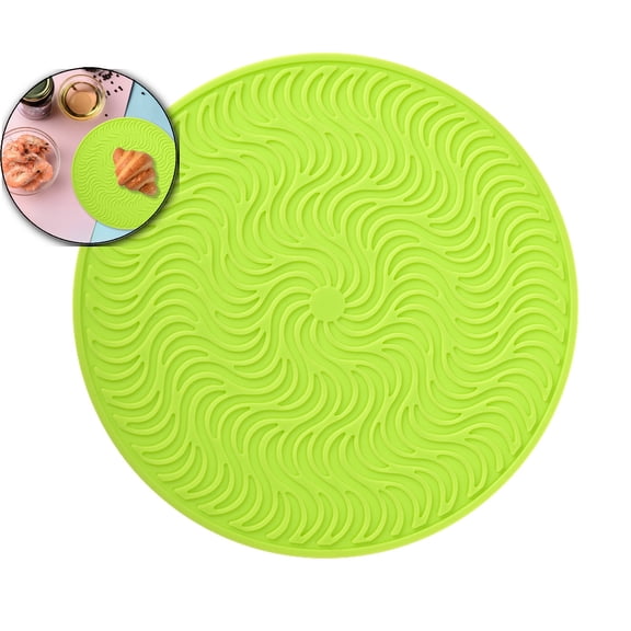 Multi-Purpose Mat, Reusable Silicone Mat, Place Mat for Pans Bowls Plates Dishes Kitchen Counter, 8.07" x 8.07"