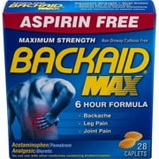 Back-Aid Maximum Strength Acetaminophen & Pamabrom Pain Relief, 28 ct