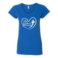 thumbnail image 2 of Wild Bobby His Grace Is Enough Heart Inspirational/Christian Women Standard V-Neck Tee, Royal, Small, 2 of 5