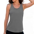 thumbnail image 4 of Hurxie Women Scoop Neck Flowy Loose Fit Tank Top Sleeveless Summer Tops Shirts Gray,S, 4 of 7